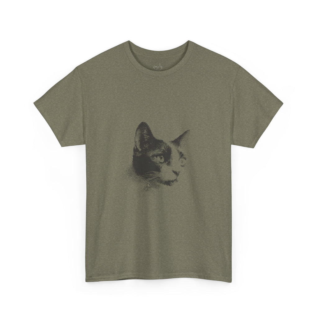 Halftone Pet Cat T-Shirt — Retro Cat Graphic Tee