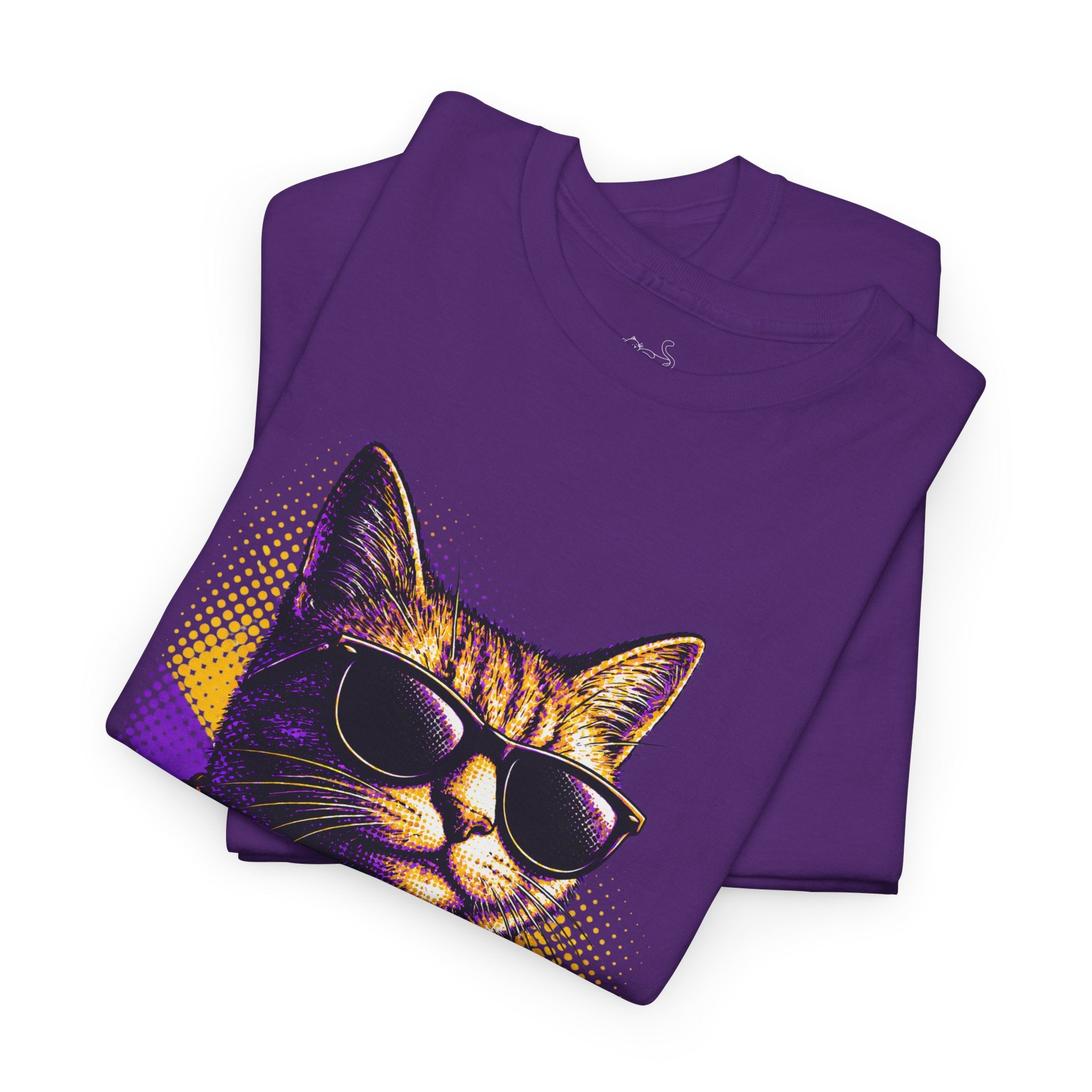 Halftone Pet Cat T-Shirt — Retro Cat Graphic Tee