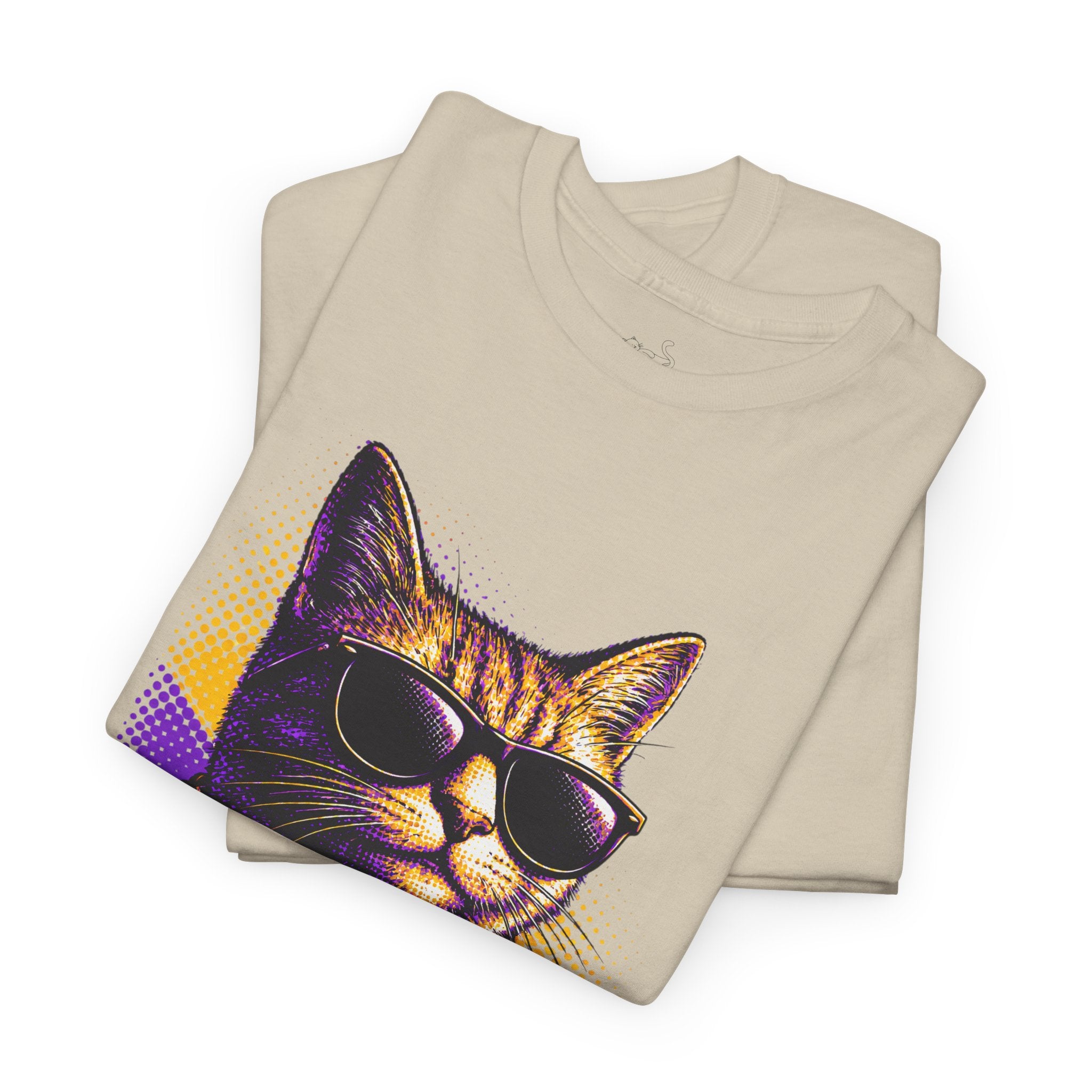 Halftone Pet Cat T-Shirt — Retro Cat Graphic Tee