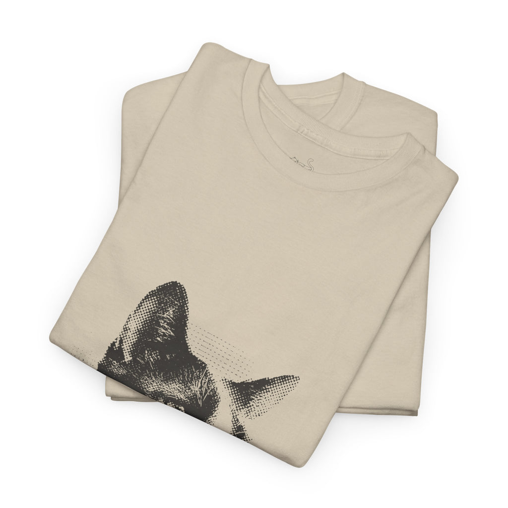 Halftone Pet Cat T-Shirt — Retro Cat Graphic Tee