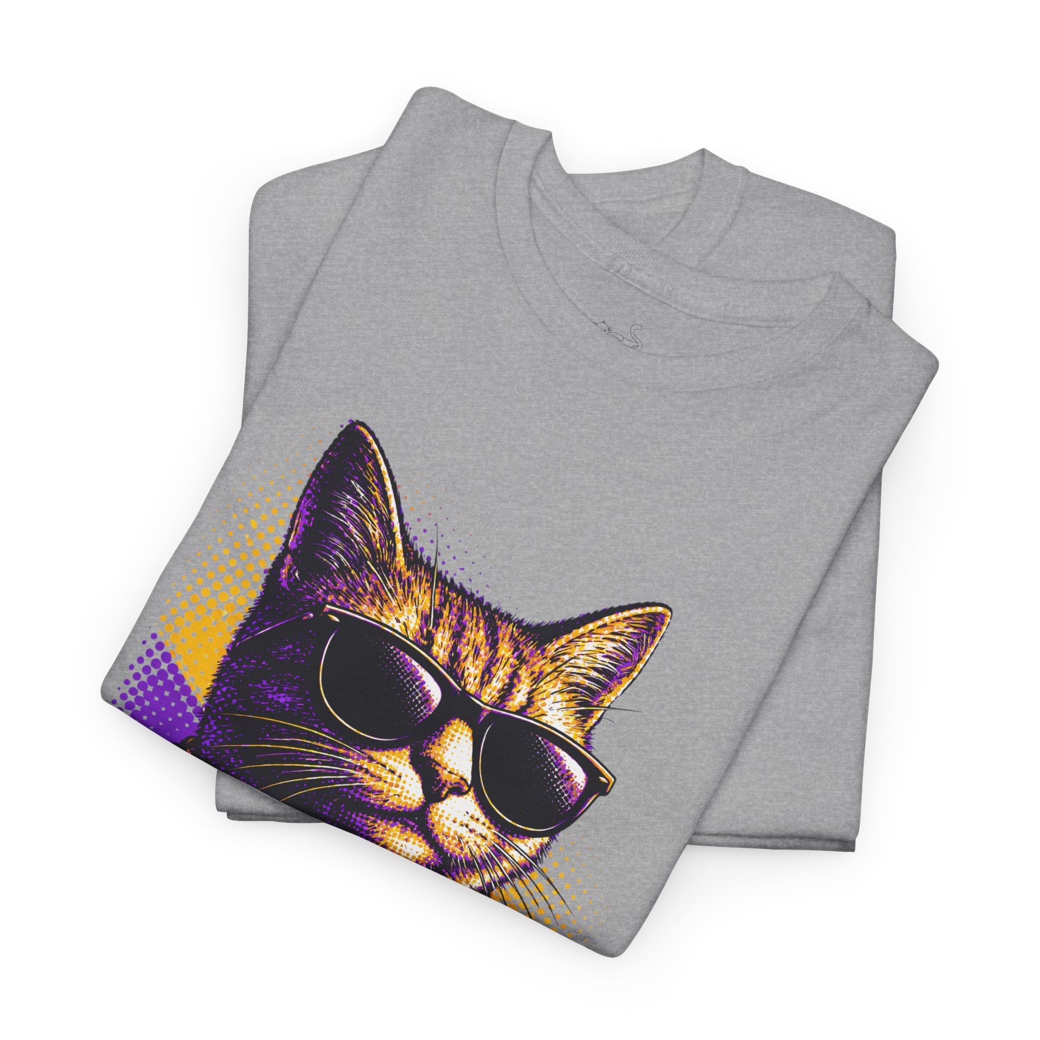 Halftone Pet Cat T-Shirt — Retro Cat Graphic Tee