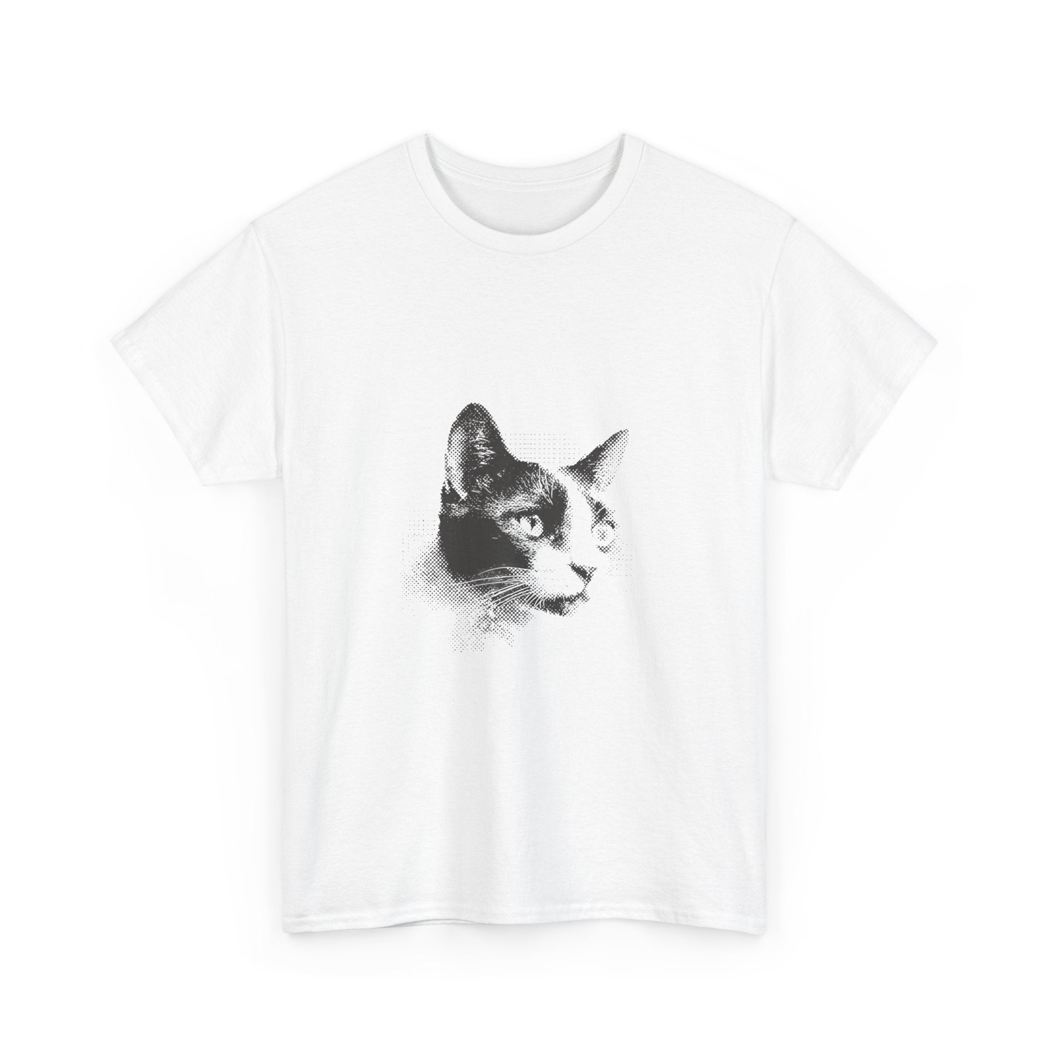 Halftone Pet Cat T-Shirt — Retro Cat Graphic Tee