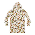 Earthy Origami Cat Hoodie Dress — Allover Print Cozy Sweatshirt Dress