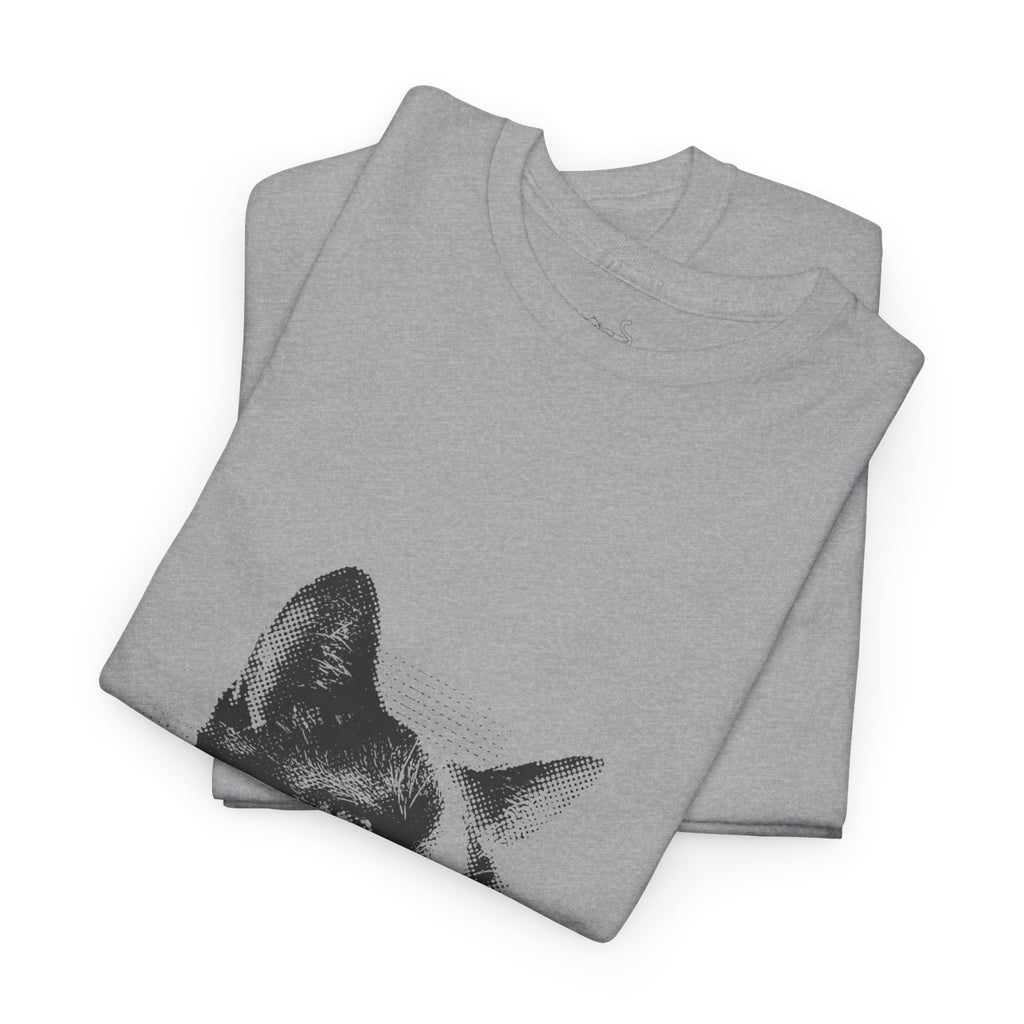 Halftone Pet Cat T-Shirt — Retro Cat Graphic Tee