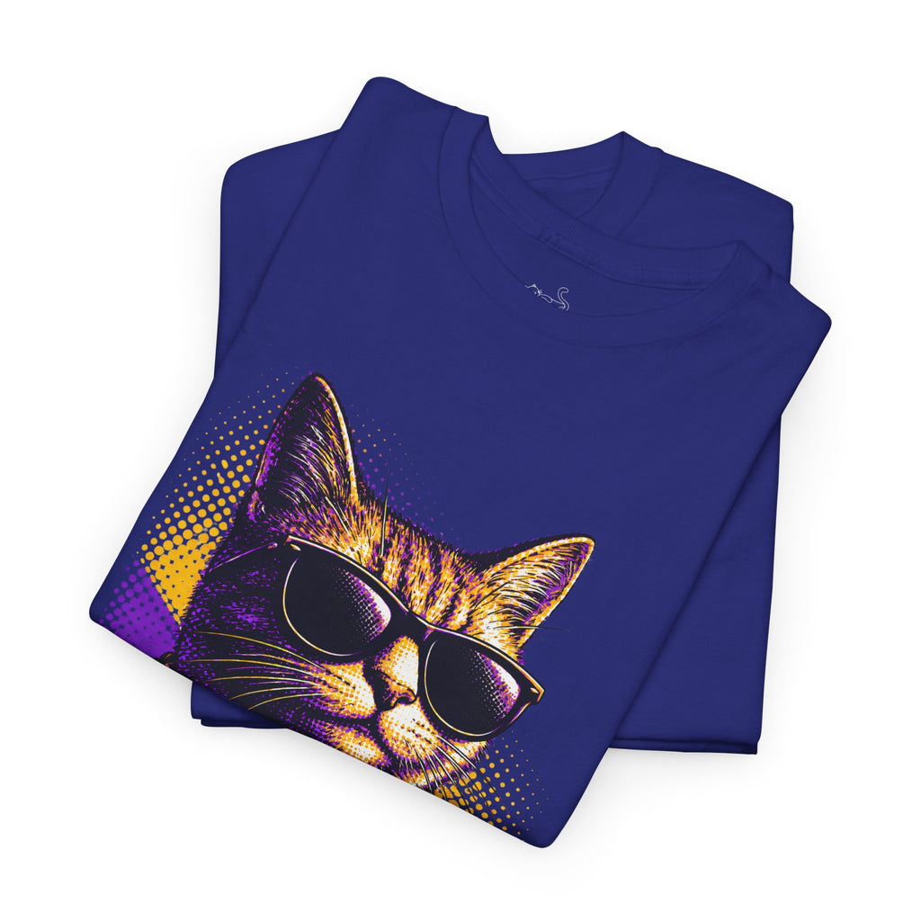 Halftone Pet Cat T-Shirt — Retro Cat Graphic Tee