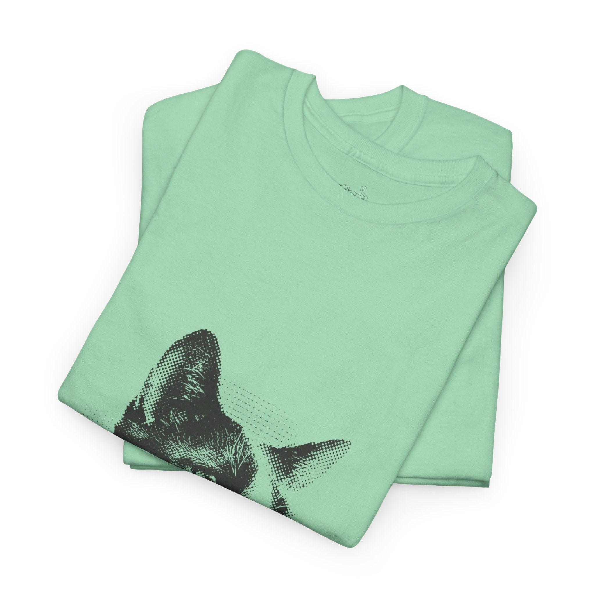 Halftone Pet Cat T-Shirt — Retro Cat Graphic Tee