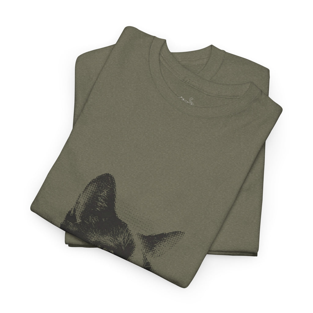 Halftone Pet Cat T-Shirt — Retro Cat Graphic Tee