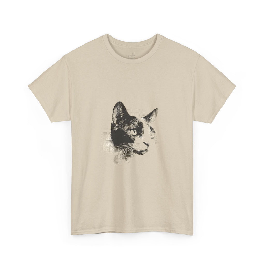 Halftone Pet Cat T-Shirt — Retro Cat Graphic Tee