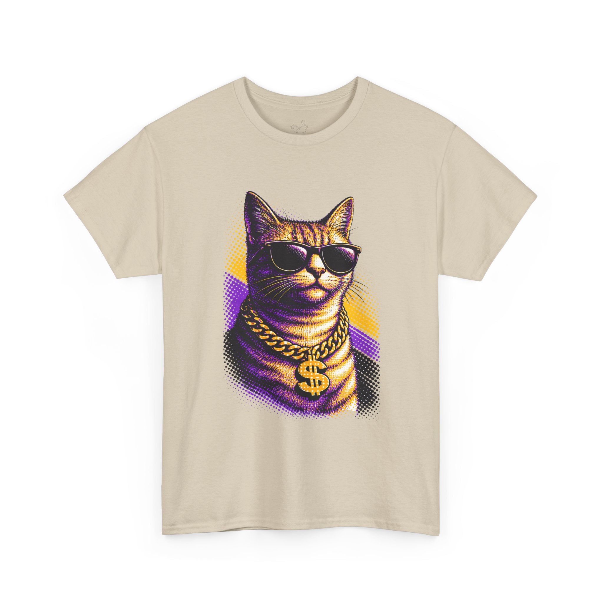 Halftone Pet Cat T-Shirt — Retro Cat Graphic Tee