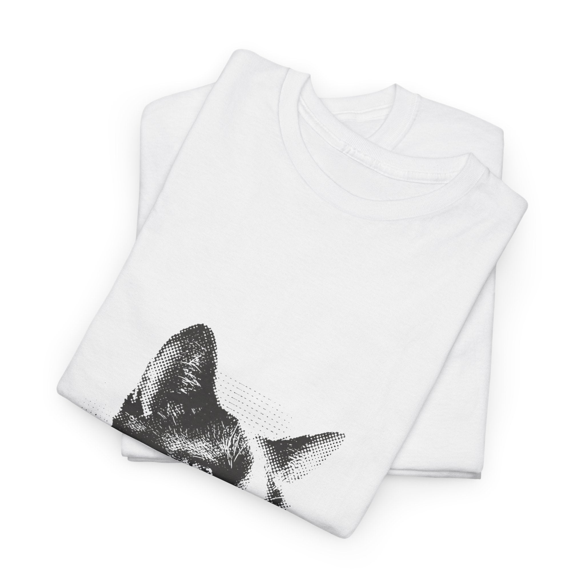 Halftone Pet Cat T-Shirt — Retro Cat Graphic Tee