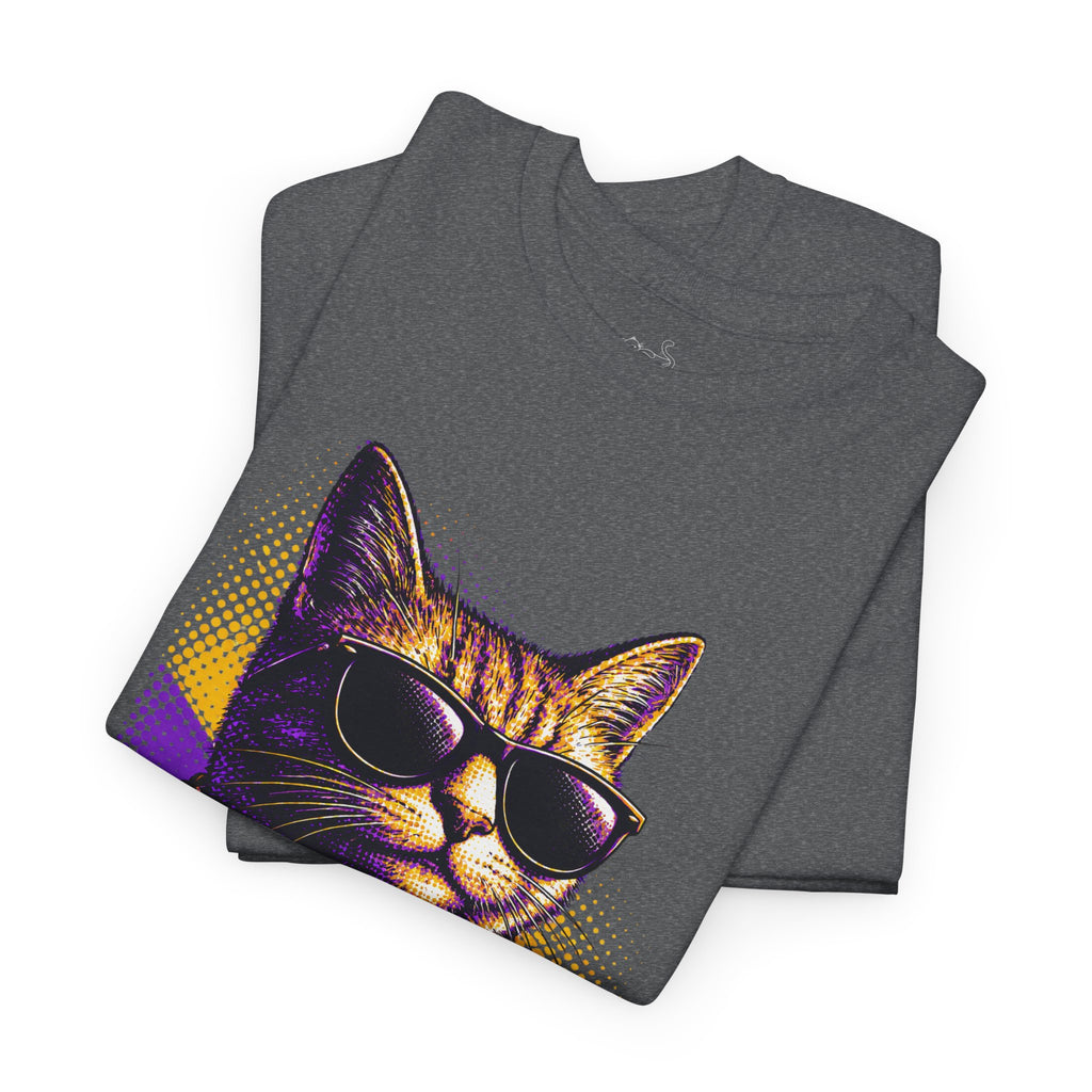Halftone Pet Cat T-Shirt — Retro Cat Graphic Tee