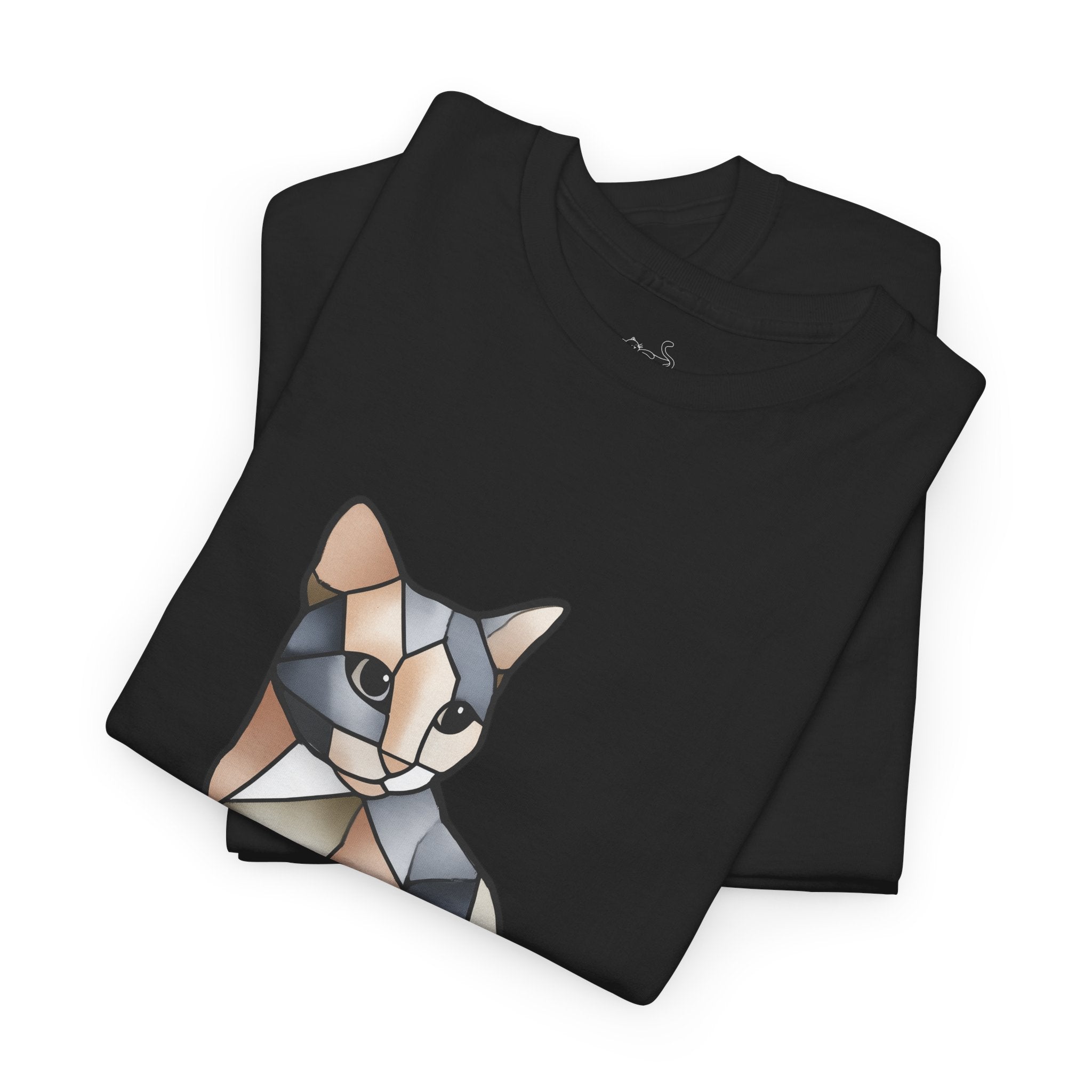 Colored Glass Cat T-Shirt — Artsy Cat Graphic Tee
