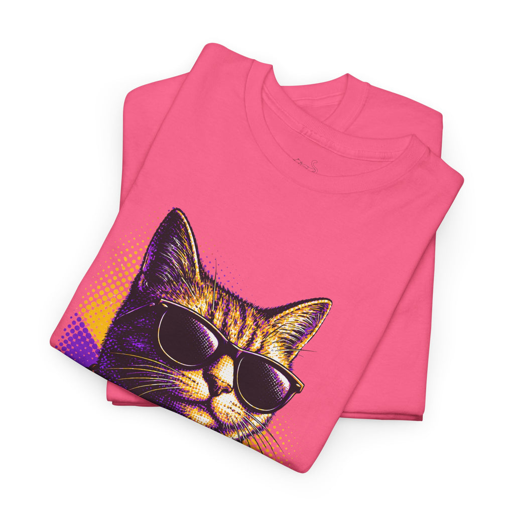 Halftone Pet Cat T-Shirt — Retro Cat Graphic Tee
