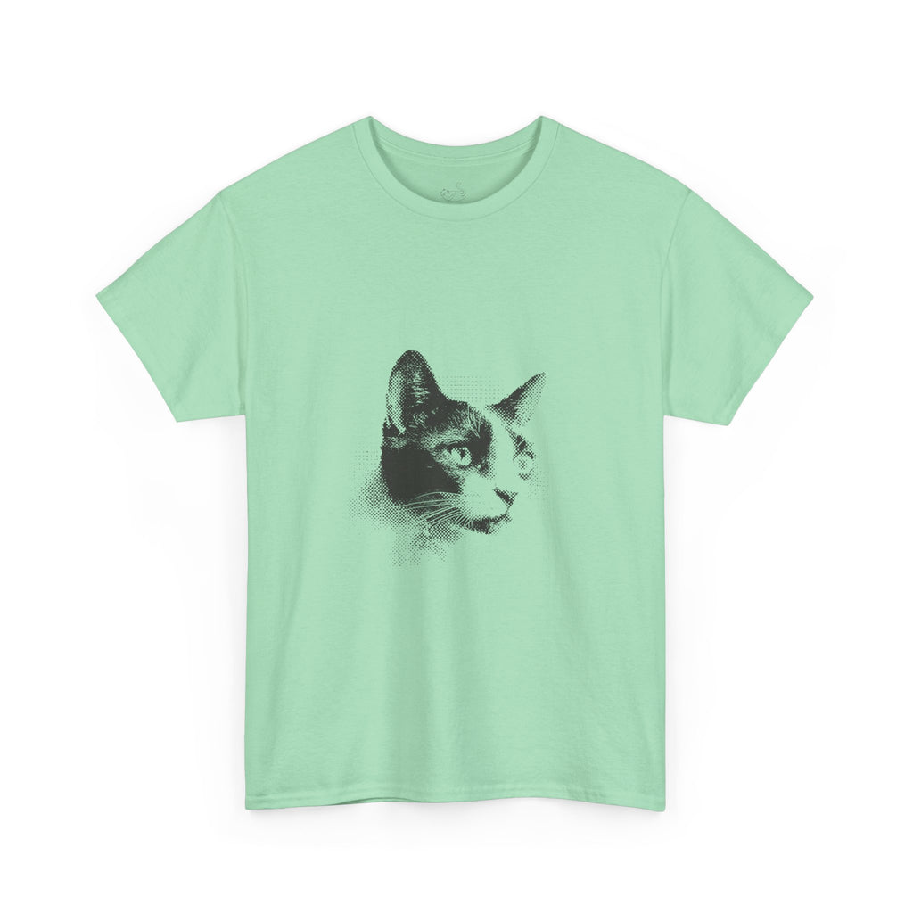 Halftone Pet Cat T-Shirt — Retro Cat Graphic Tee