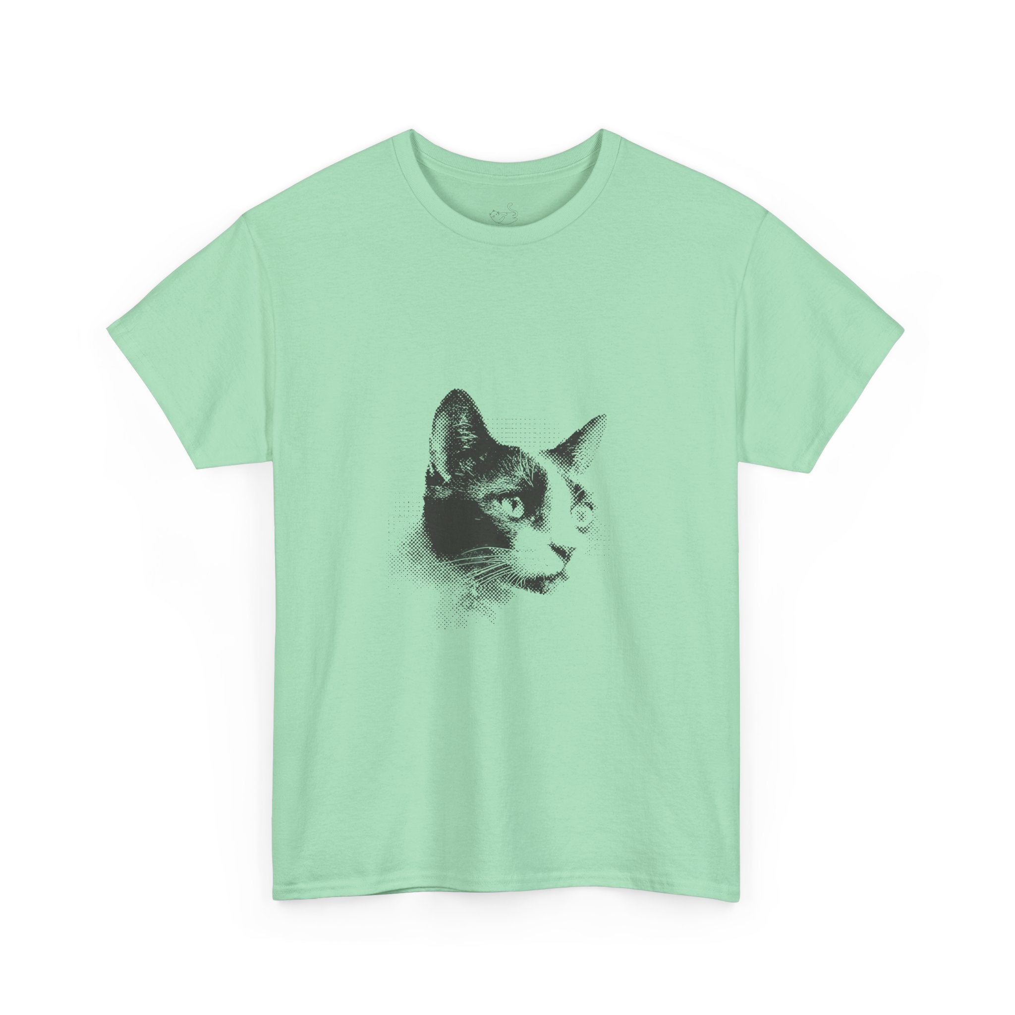 Halftone Pet Cat T-Shirt — Retro Cat Graphic Tee